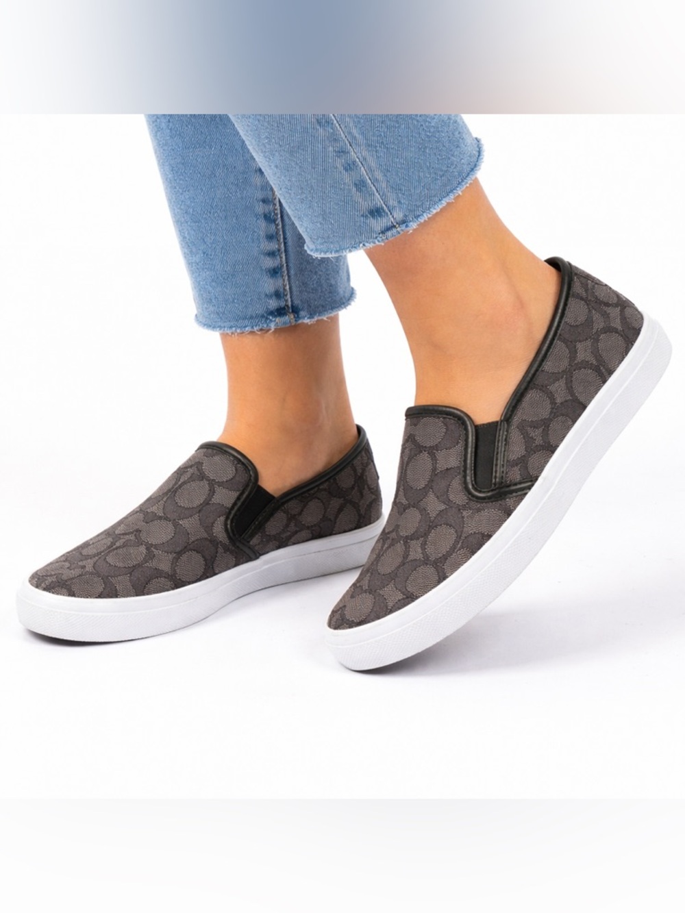 Coach Slip-On Sneakers in Charcoal Pattern